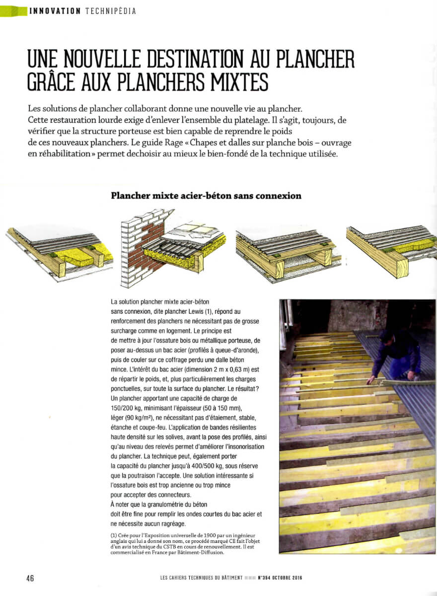Plancher collaborant - plancher acier béton - plancher LEWIS
